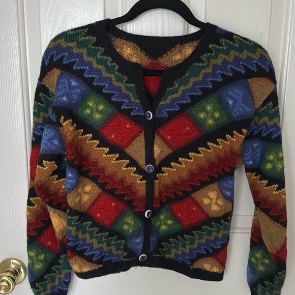 Sweaters - Vintage colorful sweater cardigan